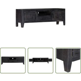 vidaXL vidaXL Mobile TV vintage - Mobile Porta TV Nero 118x30x40 cm in Legno Massello di Mango