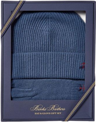 Brooks Brothers 2Pc Wool & Cashmere-Blend Hat & Gloves Set
