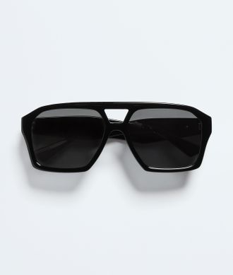Bottega Veneta Classic Aviator Sunglasses - Black - Unisex - U