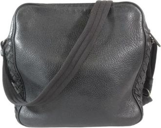 Bottega Veneta Vintage, unisex, Zwart, ONE Size, Leer, Pre-owned Vintage Leren Crossbodytas
