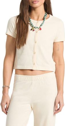 Brixton The Alice Button-Up Knit Top in Whitecap at Nordstrom, Size X-Small