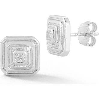 Glaze Jewelry Cubic Zirconia Square Stud Earrings in Silver at Nordstrom Rack