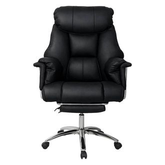 Levede Executive Office Chair Wide Spring Cushion Recliner Footrest in Black