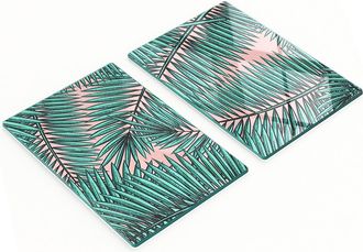 OEM Tablas De Servir De Cristal Para Cocina Con Estampado De Hojas De Palmera, 2 X 40 X 52 Cm