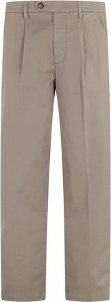 Re-hash Gabardina Tinto Capo Stretch - Heren - Straight fit broeken - Bruin - W33 - Leer - Broeken