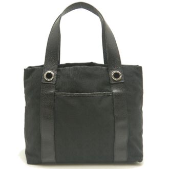 Bulgari Logomania Black Canvas Tote Bag (Pre-Owned)