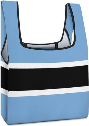 Generic Botswana Flag Shopping Bag Reusable Grocery Tote Bag Foldable Handbag for Travel Picnic
