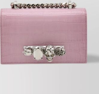 Alexander McQueen crocodile chain strap shoulder bag embellished