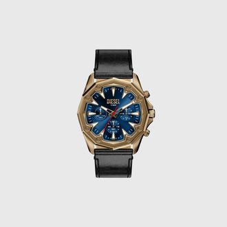 Diesel Stinger antique gold-tone leather watch - Timeframes - Man - Black