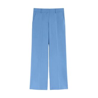 Max Mara Broeken, Dames, Blauw, M, Wol, Wollen Palazzo Broek