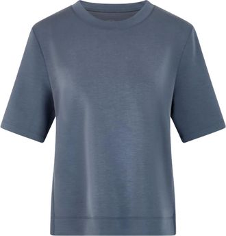 Marc Cain Camiseta con detalles plisados - Tops - Mujer - Azul - L