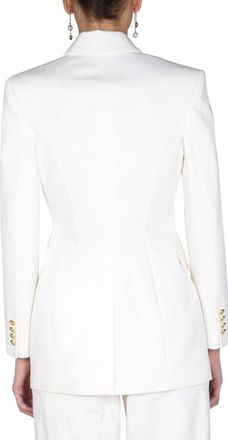 Alexander McQueen Double-Breasted Cotton Blazer - White