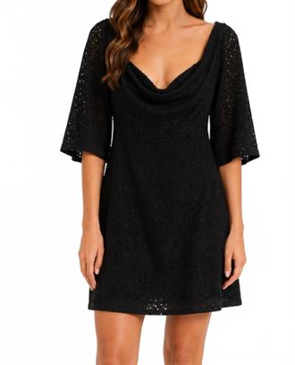 Free People Off Shoulder Lace Dress In Black