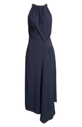 Reiss Maeve Asymmetric Sleeveless Maxi Dress in Navy at Nordstrom, Size 12 Us