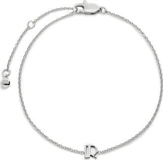 Monica Vinader Initial Pendant Bracelet in Sterling Silver R at Nordstrom