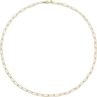 Monica Vinader Alta Textured Chain Link Necklace in 14Kt Solid Gold at Nordstrom