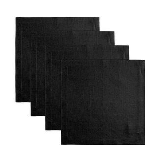 Solino Home Linen Square Placemats - Fete in Black at Nordstrom, Size Small