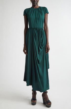 Givenchy Draped Jersey Maxi Dress in Green Forest at Nordstrom, Size 6 Us