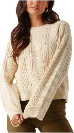 Modstr&ouml;m Grannon MD O-Neck Top - Dames - Ronde hals truien - Beige - M - Wol - Truien & Vesten