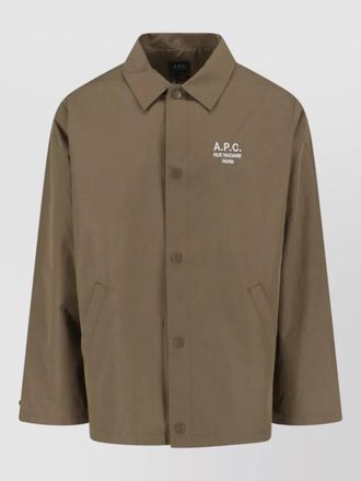 A.P.C. collared neck long sleeve coat side pockets