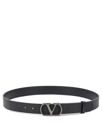 Valentino Garavani leren riem met V-logo-signatuur