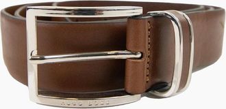 HUGO BOSS Mens Hugo Boss Froppin Leather Belt Dark Brown - Size: 110
