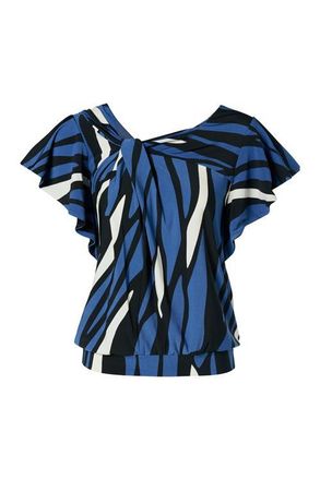 Mart Visser Conory Print Top Blauw / Zwart