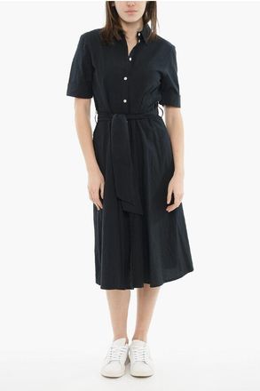 Woolrich Short-Sleeved Shirt Dress OXFORD With Belt size Xs