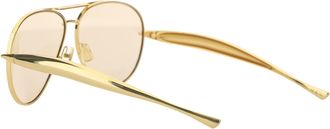 Bottega Veneta Womens Sunglasses Aviator Sardine Gold-Brown Gold-Gold-Brown Metal Gold/gold/brown