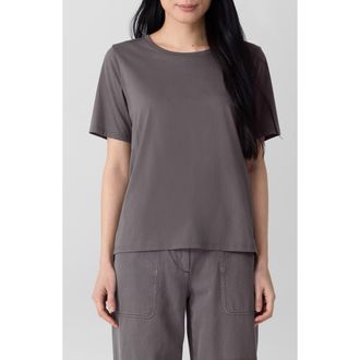 Eileen Fisher Crewneck Organic Cotton T-Shirt in Rye at Nordstrom, Size X-Small