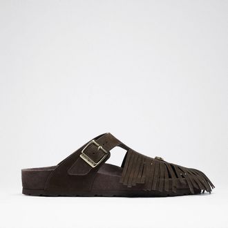 Birkenstock Etro Gizeh Long Fringes Leve Chocolate Exq