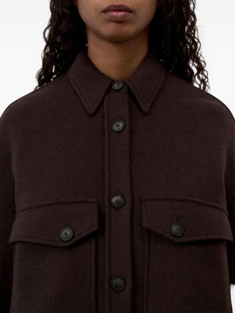 Closed Wool Blend Overshirt - Brown