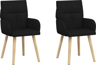 vidaXL Sillas De Comedor 2 Uds. Tela Negro 60 X 56 X 96 Cm Vidaxl
