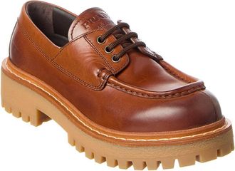 Prada Lace-Up Leather Loafer