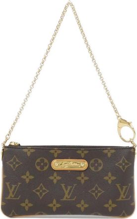 Louis Vuitton Marron Coated Canvas Pochette Pouch (Pre-Owned)