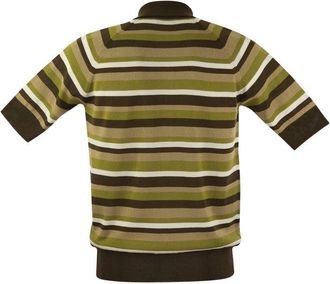 PT01 Mens Cotton And Viscose Polo Shirt - Dark Brown - Size EU 48 (Mens)