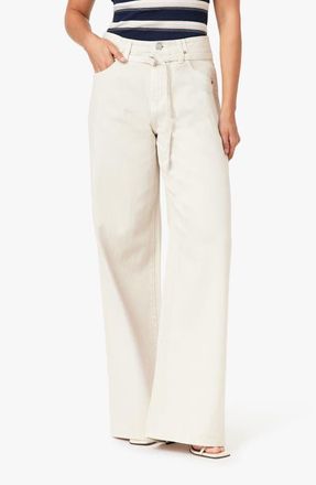 Habitual Brynn Belted Wide Leg Jeans in Ecru at Nordstrom, Size 28