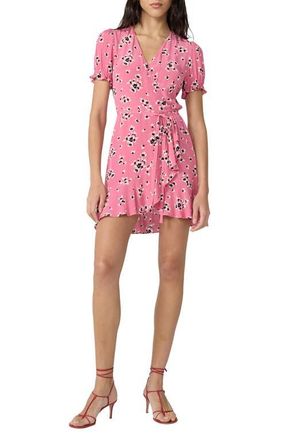 Diane Von F&uuml;rstenberg Emilia Floral Puff Sleeve Wrap Dress in Island Orchid at Nordstrom, Size Xx-Small