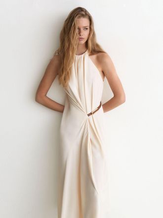 Reiss Half-belt Gathered Maxi Dress, 16