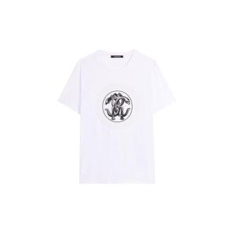 Roberto Cavalli RC Mirror Snake Cotton T-Shirt, Size X-Small