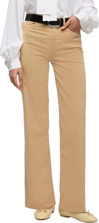 7 For All Mankind Alexa Sateen Beige Straight Leg Jean
