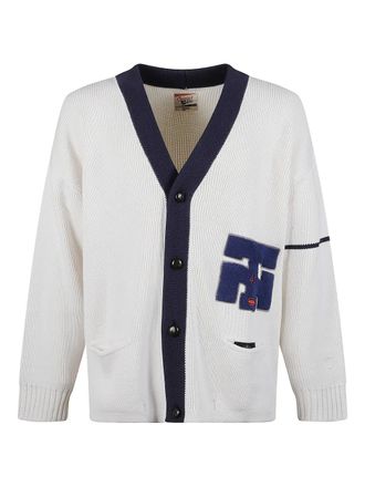 Champion appliqu&eacute; wool-blend cardigan - men - Merino/Acrylic - M - White