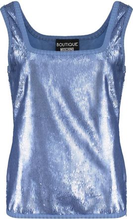 Moschino Tops, Dames, Blauw, S, Pailletten, Sequined Top