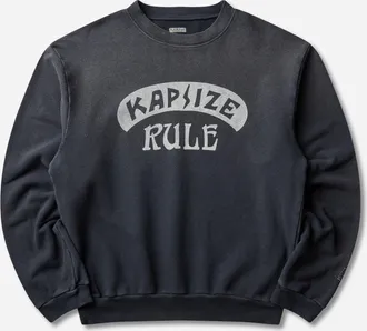 KAPITAL Men s SWT Knit Crewneck Sweatshirt (Kapsize Rule) Black