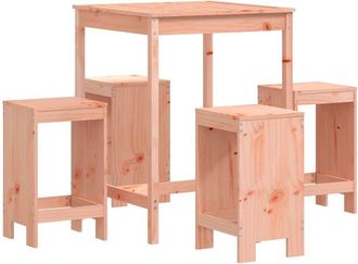 vidaXL Mesa Alta Y Taburetes De Jard&iacute;n 5 Piezas Madera Maciza Douglas Vidaxl