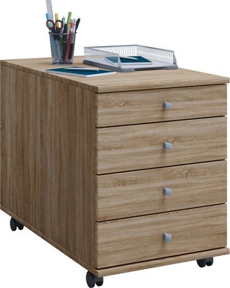 ebuy24 Ebuy24 - Vcm Roll Container Contenedor Lateral Con Cajones Dimensiones Aprox. Al. 57 X An. 42 X P. 75 Cm Contenedor De Oficina - Lona (roble Sonoma)