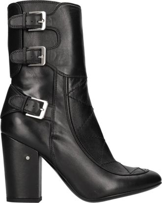 Laurence Dacade Laarzen Zwart - Dames - Laarzen met Hak - Zwart - 38 EU - Leer - Schoenen