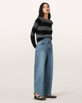 AllSaints Taylor Frayed Barrel Leg Jeans