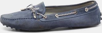 Tod's Tods Blue Suede Gommini Driving Loafers