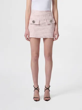 Philipp Plein High-Waisted Tweed Pencil Mini Skirt with Jewel Buttons